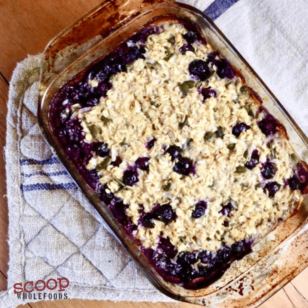 Baked Porridge with Blueberries Scoop Wholefoods